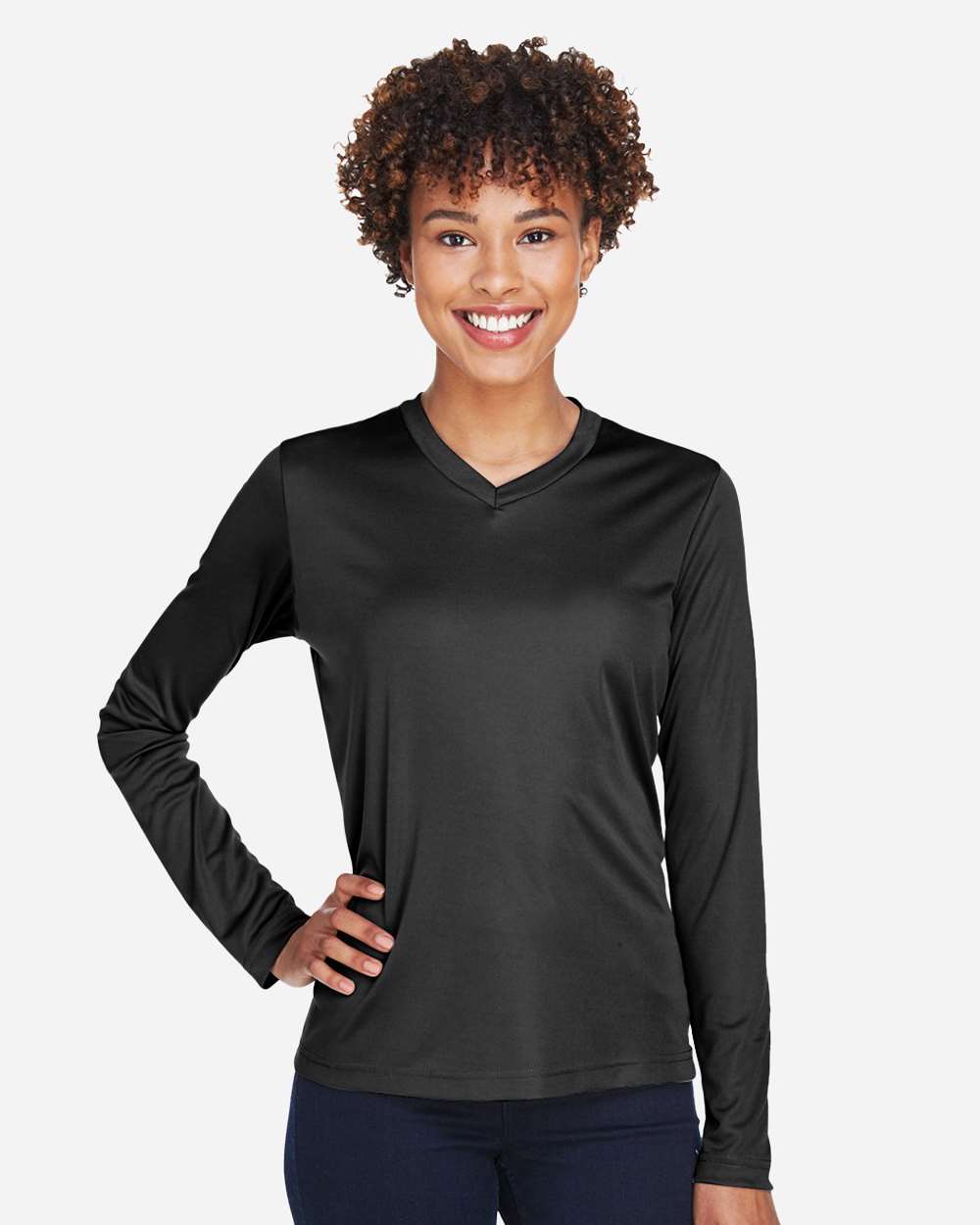 Women's Moisture-Wicking Long Sleeve T-Shirt — Black