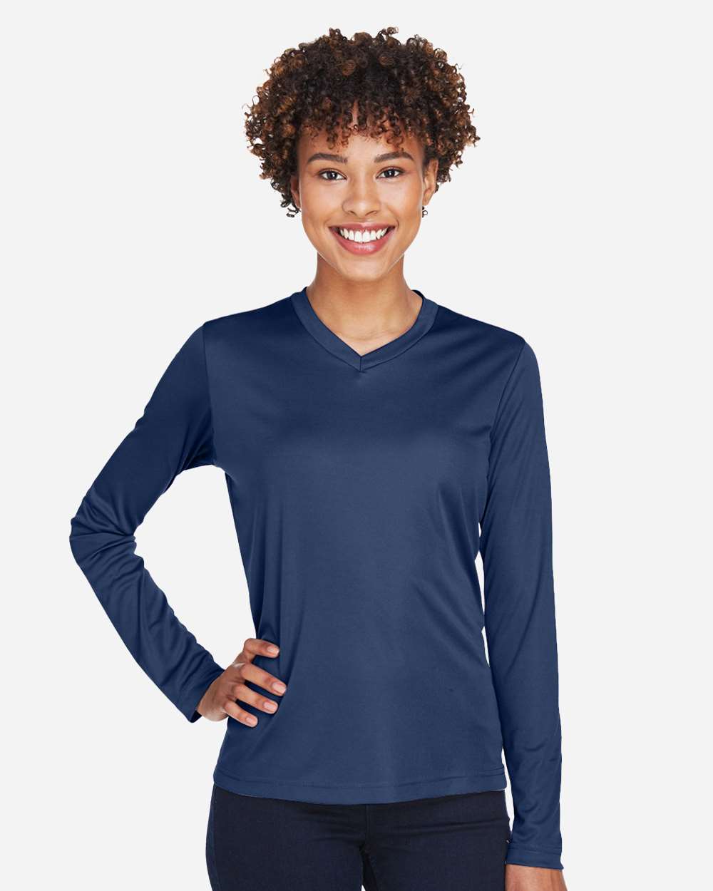 Women's Moisture-Wicking Long Sleeve T-Shirt — Sport Dark Navy