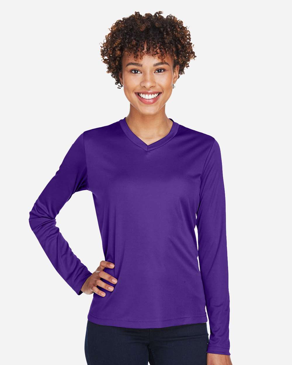 Women's Moisture-Wicking Long Sleeve T-Shirt — Sport Purple