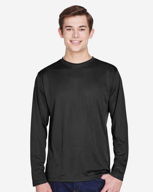Men's Moisture-Wicking Long Sleeve T-Shirt — Black