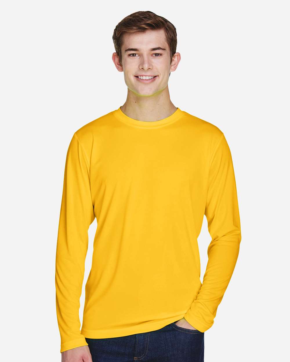 Men's Moisture-Wicking Long Sleeve T-Shirt — Sport Athletic Gold