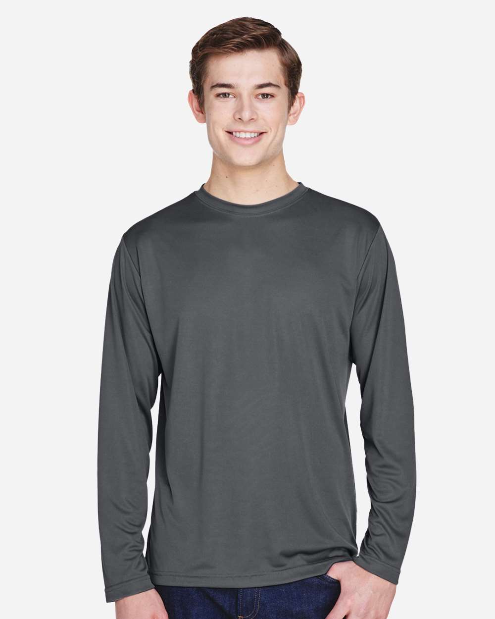 Men's Moisture-Wicking Long Sleeve T-Shirt — Sport Graphite