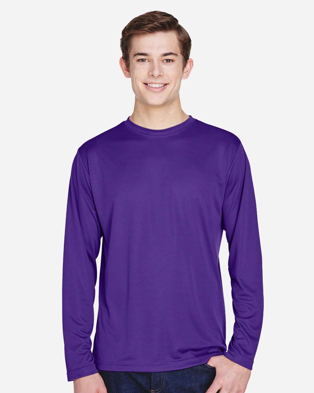 Men's Moisture-Wicking Long Sleeve T-Shirt — Sport Purple