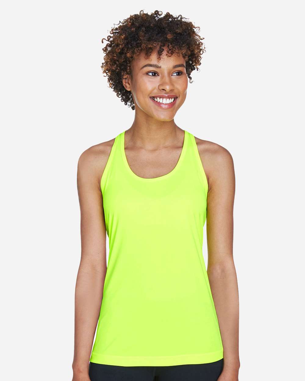 Women's Moisture-Wicking Racerback Tank — Safety Yellow