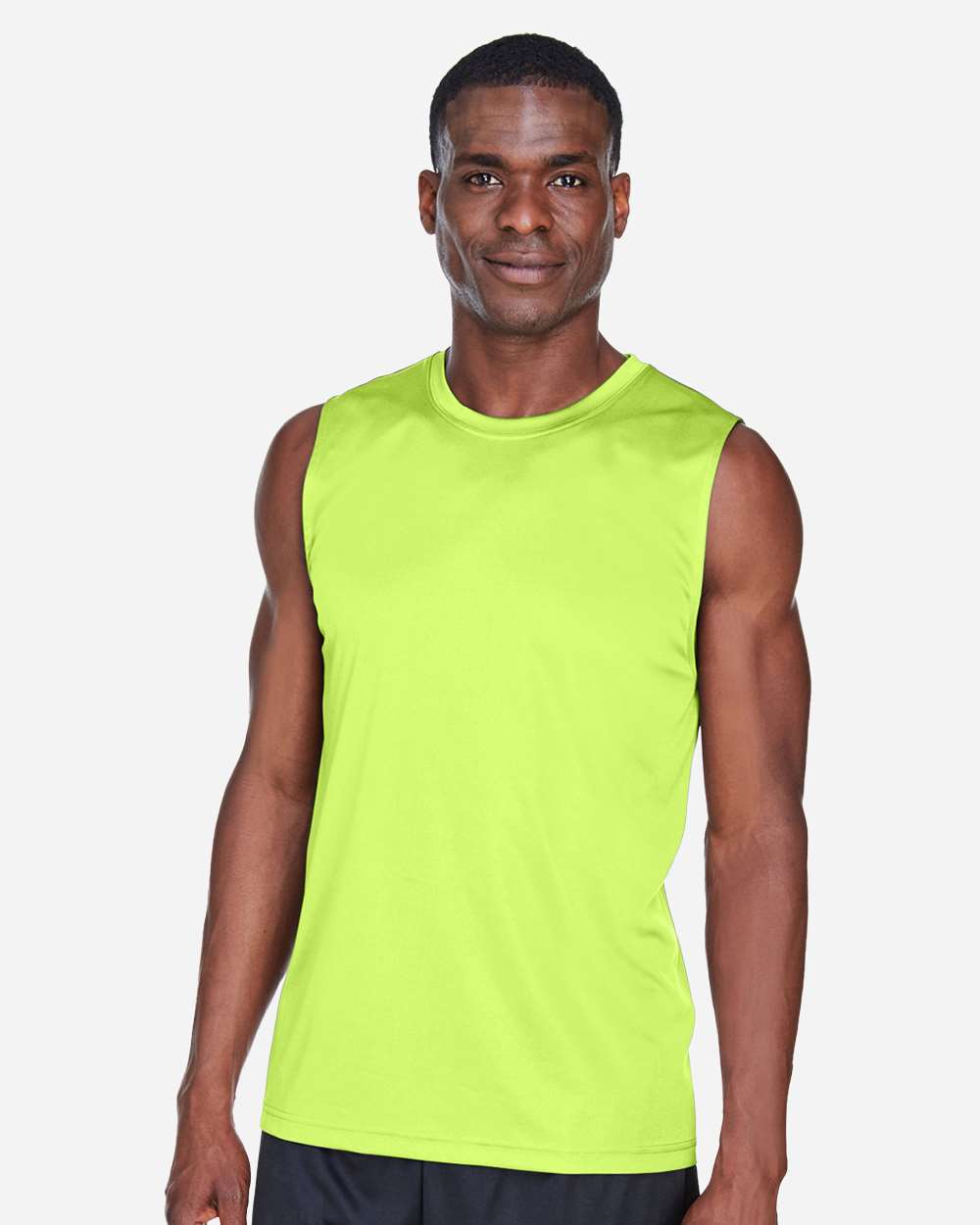 Men's Moisture-Wicking Muscle Tee — Safety Yellow