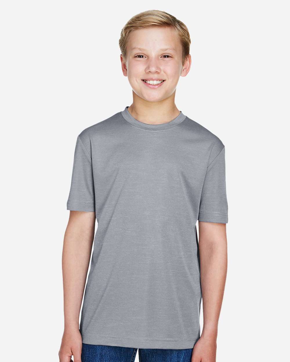 Youth Heather Moisture-Wicking T-Shirt — Athletic Heather