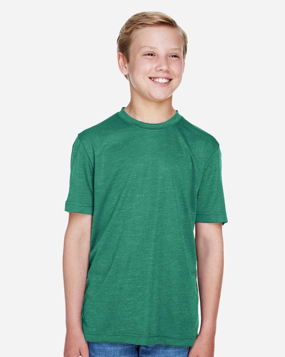 Youth Heather Moisture-Wicking T-Shirt — Sport Forest Heather