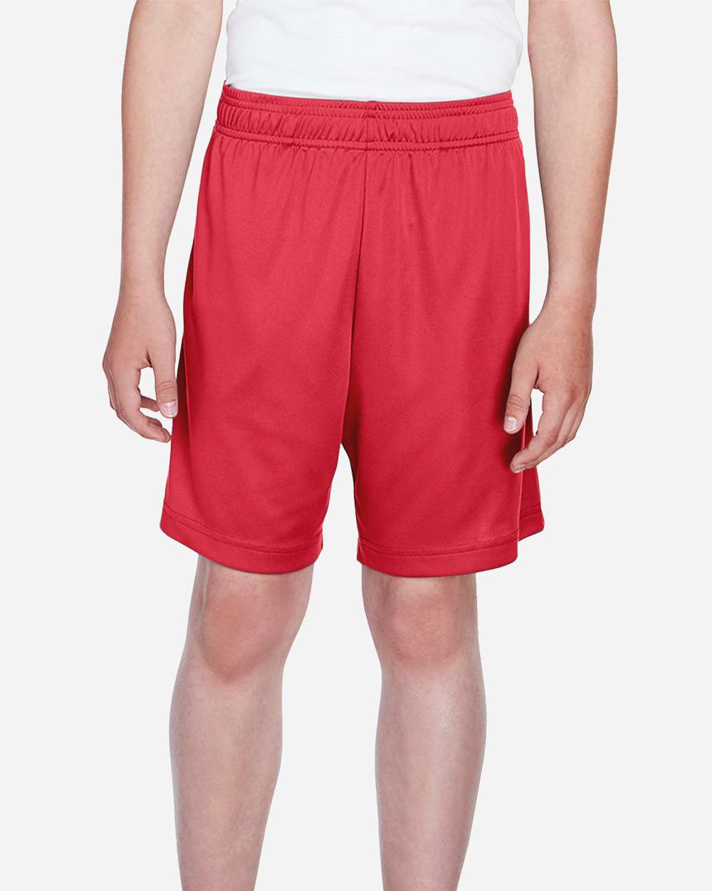 Youth Moisture-Wicking Shorts — Sport Red