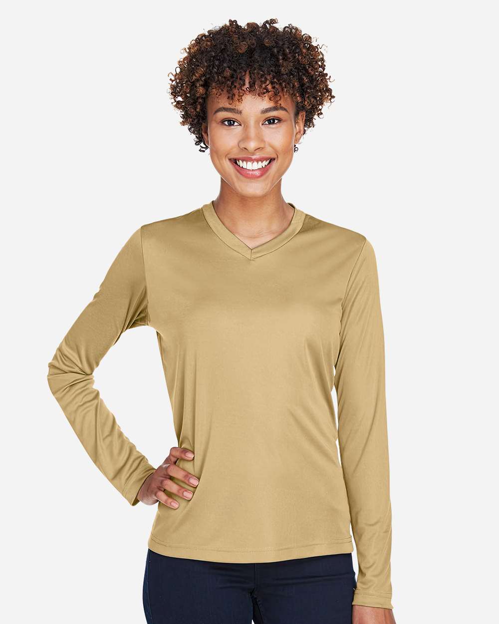 Women's Moisture-Wicking Long Sleeve T-Shirt — Sport Vegas Gold